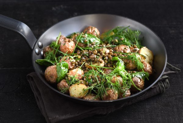 Aardappelsalade met linzen